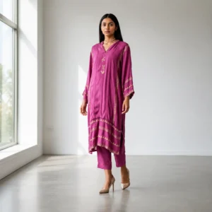 Mauve Block Print Set
